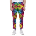Geometric Rainbow Pattern Print Joggers