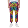 Geometric Rainbow Pattern Print Scuba Joggers