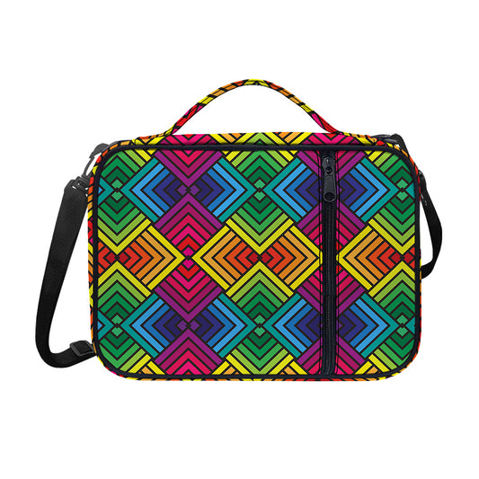 Geometric Rainbow Pattern Print Shoulder Strap Bible Bag