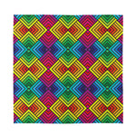 Geometric Rainbow Pattern Print Silk Bandana