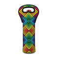 Geometric Rainbow Pattern Print Single Neoprene Wine Tote