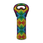 Geometric Rainbow Pattern Print Single Neoprene Wine Tote