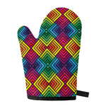 Geometric Rainbow Pattern Print Single Oven Mitt