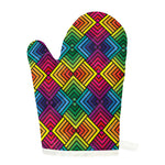 Geometric Rainbow Pattern Print Single Oven Mitt