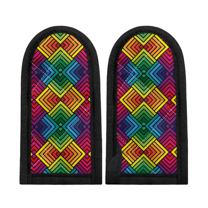 Geometric Rainbow Pattern Print Skillet Handle Cover