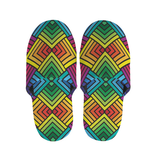 Geometric Rainbow Pattern Print Slippers