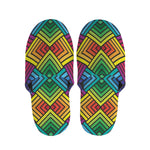 Geometric Rainbow Pattern Print Slippers