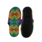 Geometric Rainbow Pattern Print Slippers