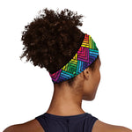 Geometric Rainbow Pattern Print Sports Headband