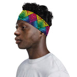 Geometric Rainbow Pattern Print Sports Headband