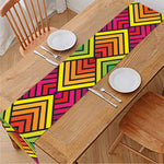 Geometric Rainbow Pattern Print Table Runner