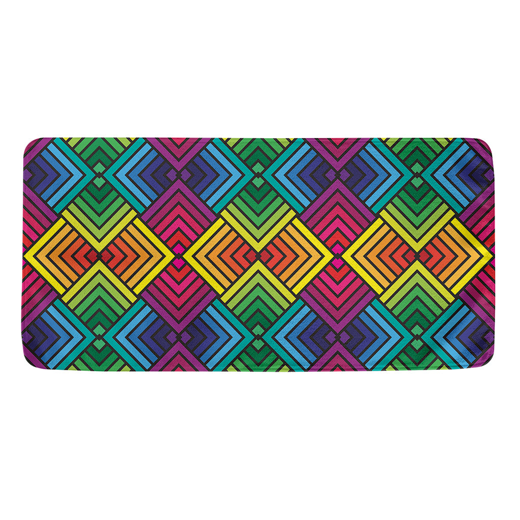 Geometric Rainbow Pattern Print Towel