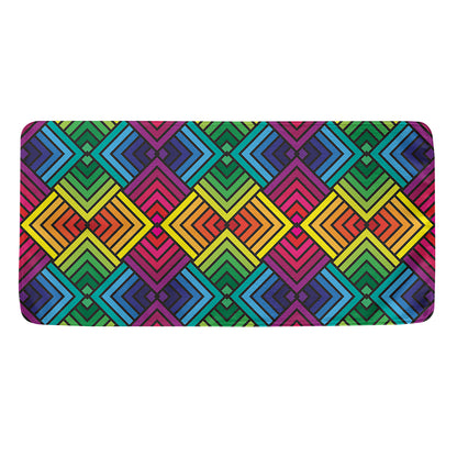 Geometric Rainbow Pattern Print Towel