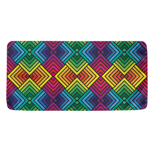 Geometric Rainbow Pattern Print Towel