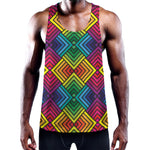 Geometric Rainbow Pattern Print Training Tank Top