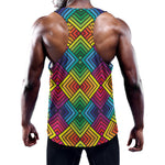 Geometric Rainbow Pattern Print Training Tank Top