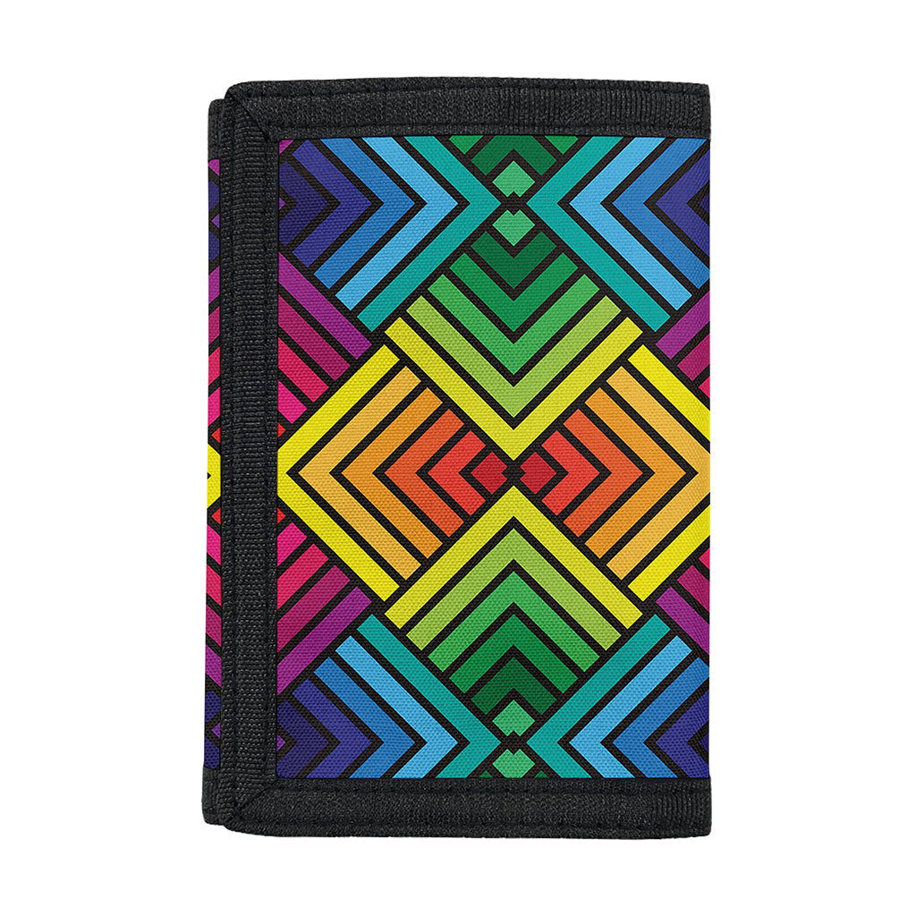 Geometric Rainbow Pattern Print Trifold Wallet