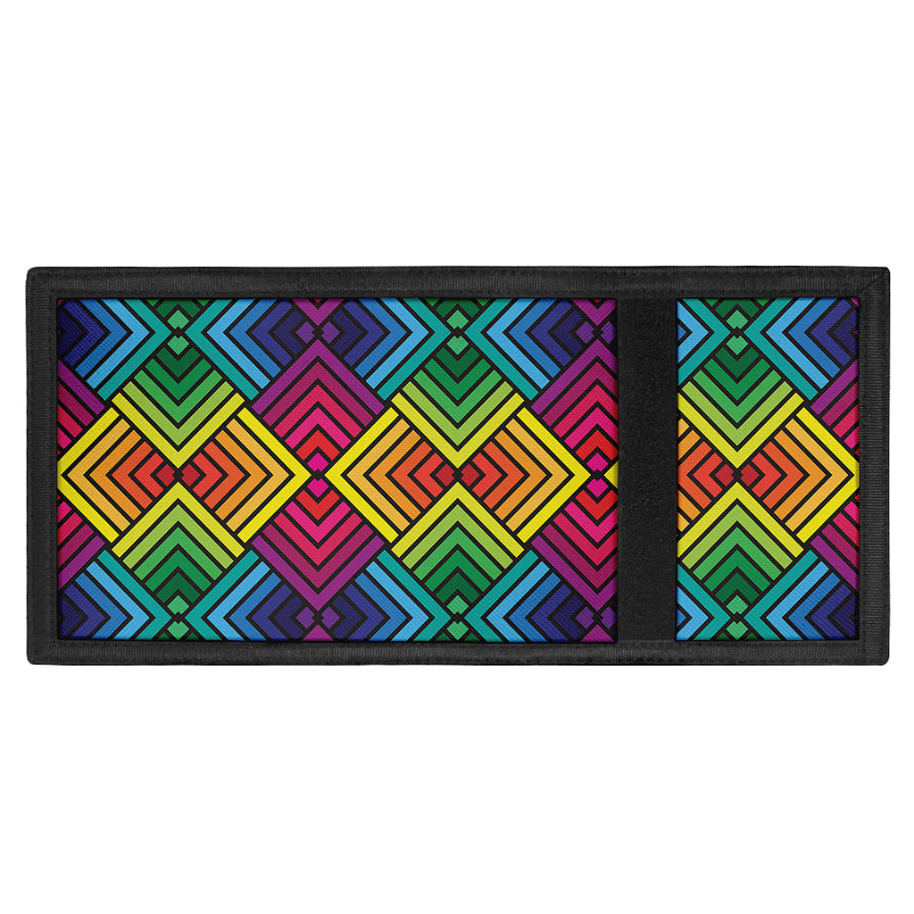 Geometric Rainbow Pattern Print Trifold Wallet