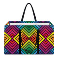 Geometric Rainbow Pattern Print Utility Tote Bag