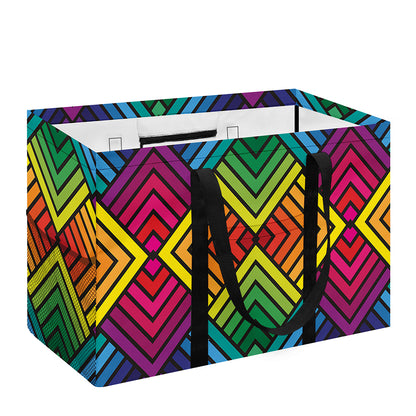 Geometric Rainbow Pattern Print Utility Tote Bag