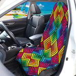 Geometric Rainbow Pattern Print Waterproof Car Seat Cover
