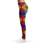 Geometric Rainbow Pattern Print Women's Leggings
