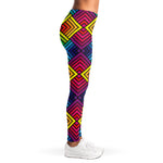 Geometric Rainbow Pattern Print Women's Leggings