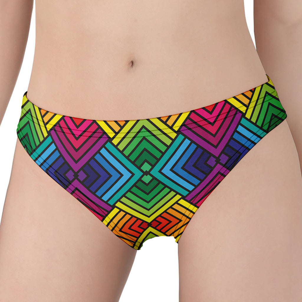 Geometric Rainbow Pattern Print Women's Panties