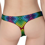 Geometric Rainbow Pattern Print Women's Thong