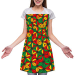 Geometric Reggae Pattern Print Adjustable Apron