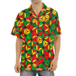 Geometric Reggae Pattern Print Aloha Shirt
