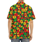 Geometric Reggae Pattern Print Aloha Shirt