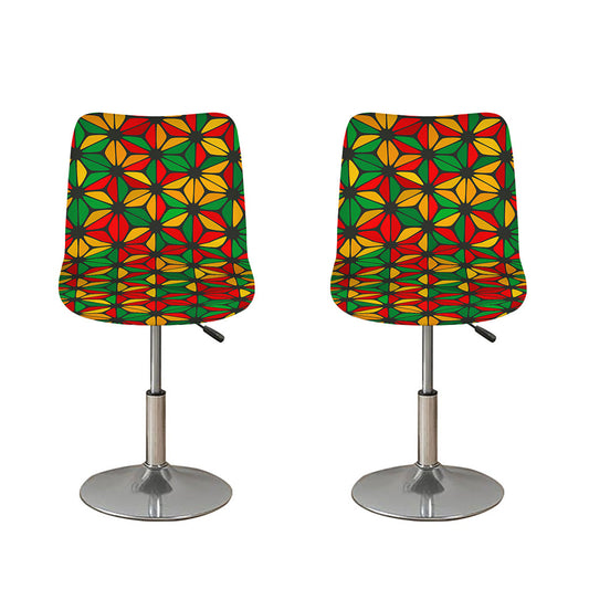 Geometric Reggae Pattern Print Bar Stool Covers