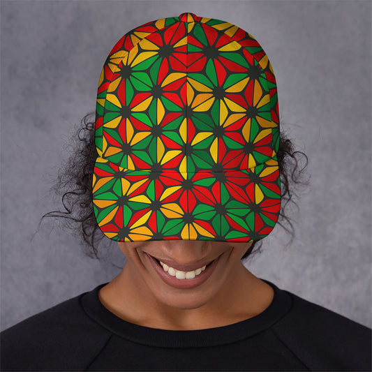 Geometric Reggae Pattern Print Baseball Cap