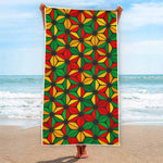 Geometric Reggae Pattern Print Beach Towel