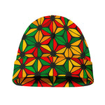 Geometric Reggae Pattern Print Beanie