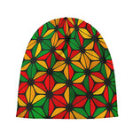Geometric Reggae Pattern Print Beanie