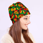 Geometric Reggae Pattern Print Beanie