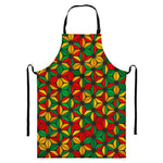 Geometric Reggae Pattern Print Bib Apron With Pocket