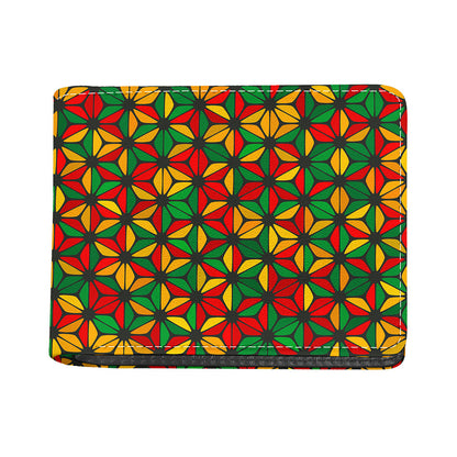 Geometric Reggae Pattern Print Bifold Wallet