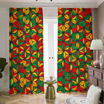 Geometric Reggae Pattern Print Blackout Pencil Pleat Curtains