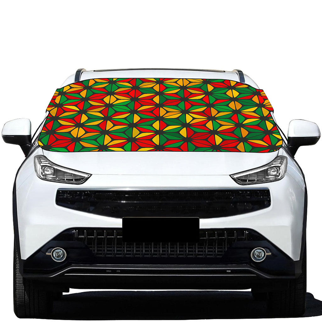 Geometric Reggae Pattern Print Car Windshield Snow Cover