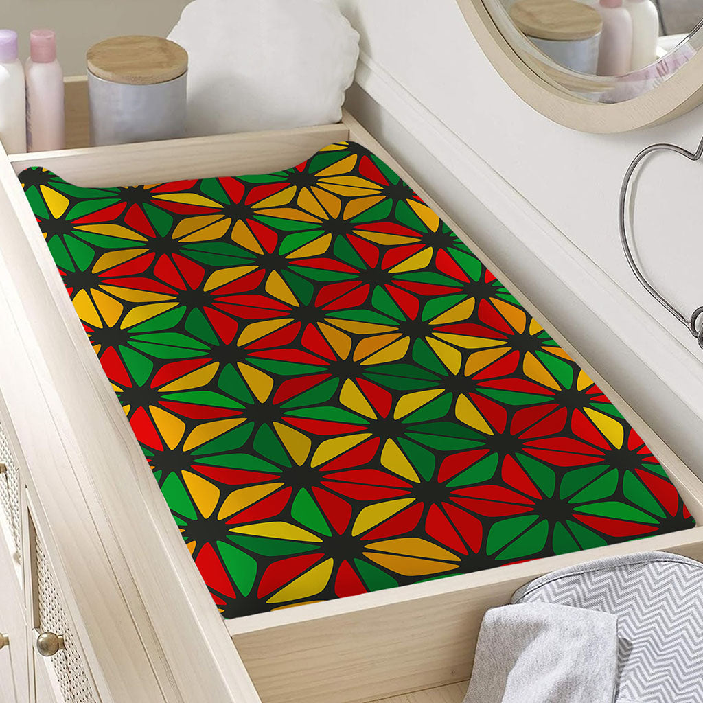 Geometric Reggae Pattern Print Changing Pad Cover