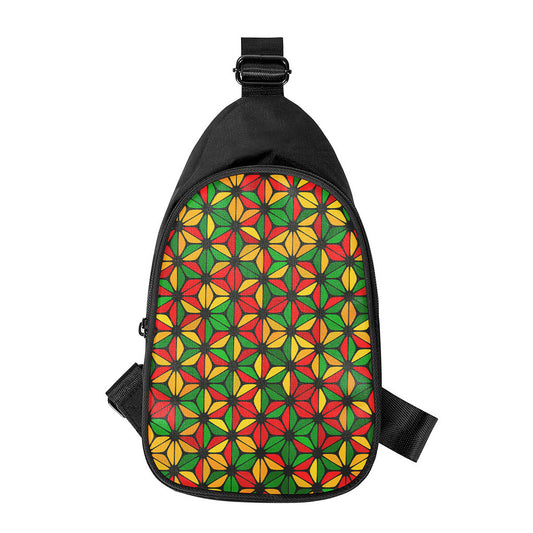 Geometric Reggae Pattern Print Chest Bag