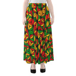 Geometric Reggae Pattern Print Chiffon Maxi Skirt