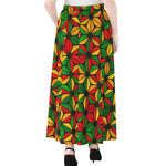 Geometric Reggae Pattern Print Chiffon Maxi Skirt