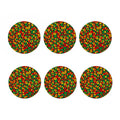 Geometric Reggae Pattern Print Coaster Set