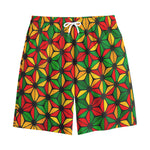 Geometric Reggae Pattern Print Cotton Shorts