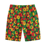 Geometric Reggae Pattern Print Cotton Shorts