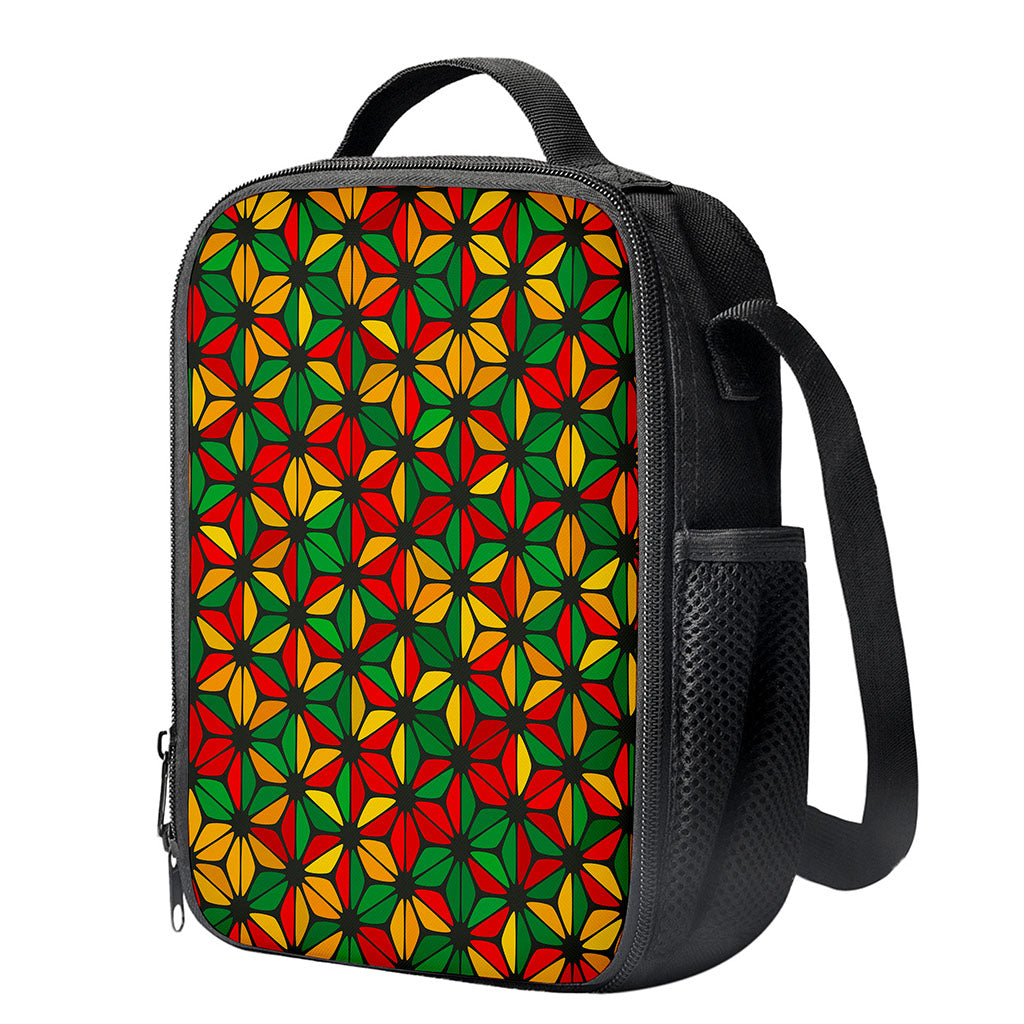 Geometric Reggae Pattern Print Crossbody Lunch Bag